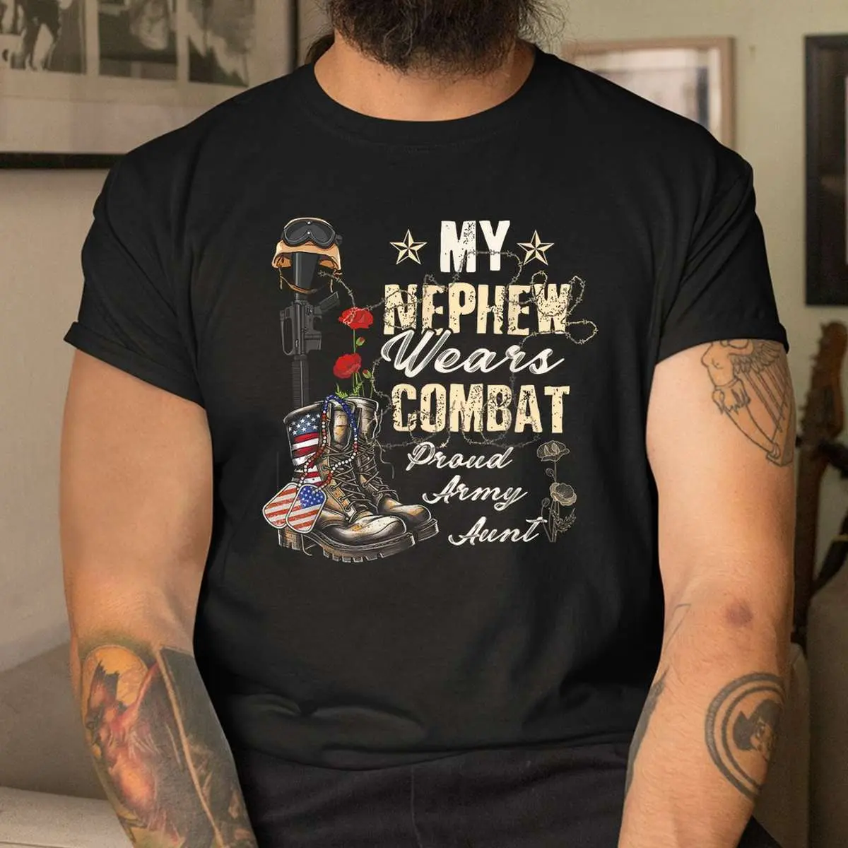 Proud Army Aunt Combat Boots Nephew T Shirt 4 1.jpg