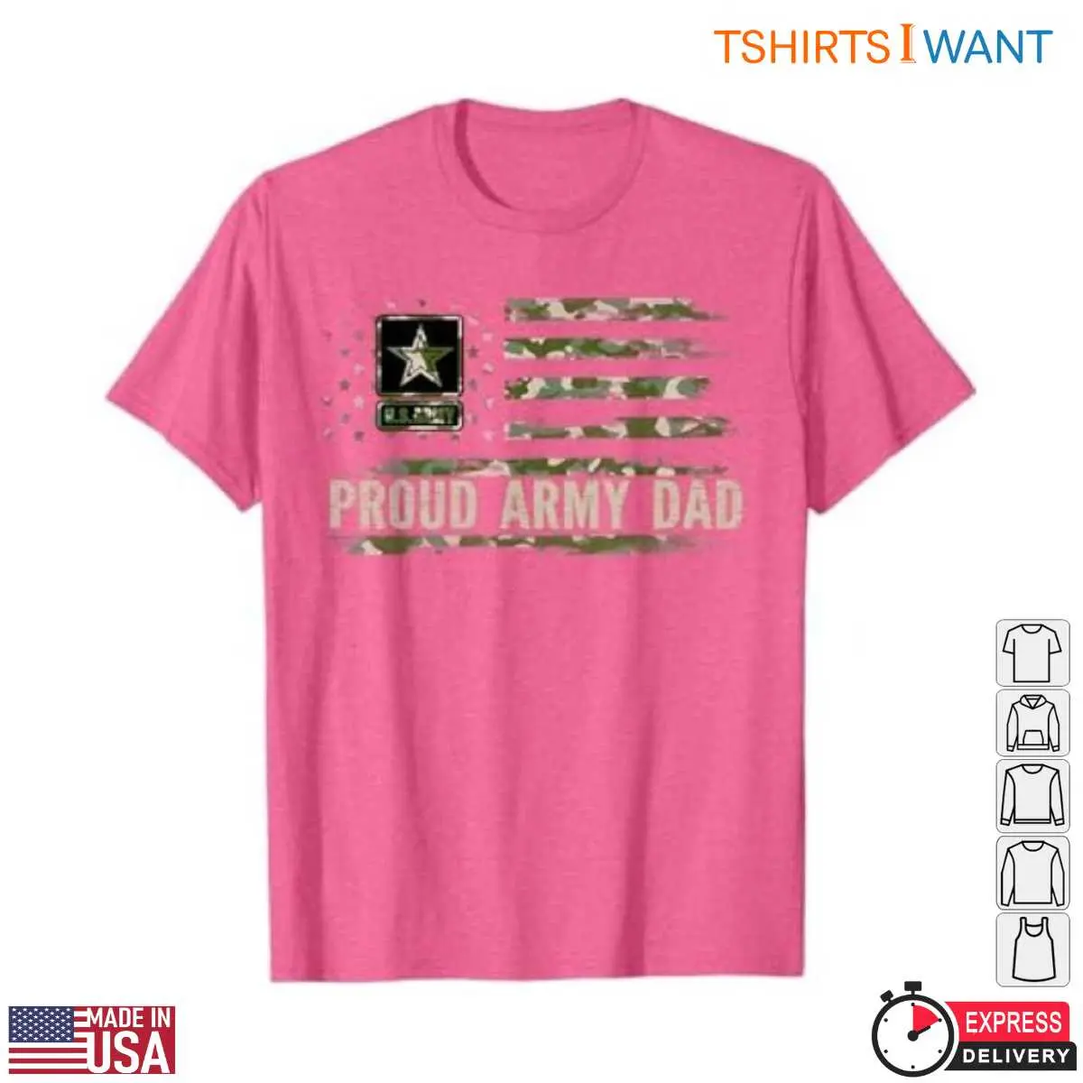Proud Army Dad T Shirt Vintage USA Army Flag Tee 5 1.jpg