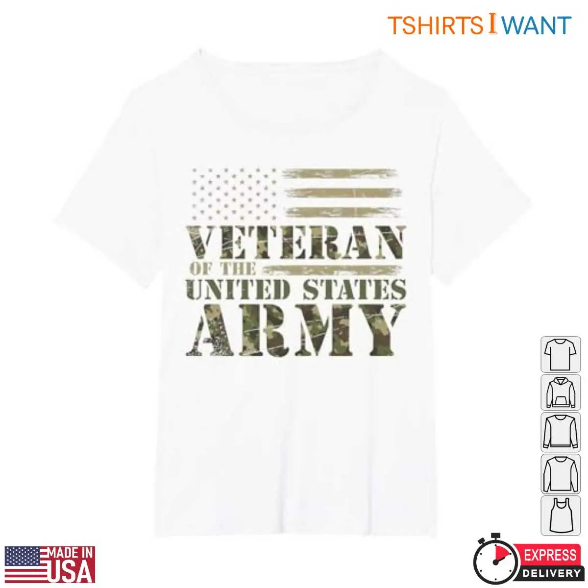 Proud Army Veteran T-Shirt - Camouflage United States Army Patriotic American Flag Tee 17 Proud Army Veteran T-Shirt Detail