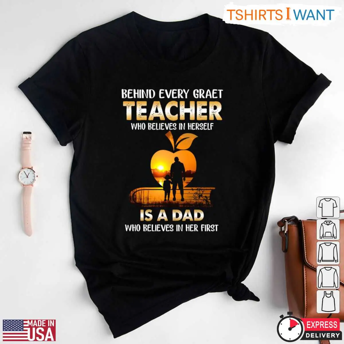 Proud Dad of an Amazing Teacher T-Shirt 12 Proud Dad of an Amazing Teacher T-Shirt Front View