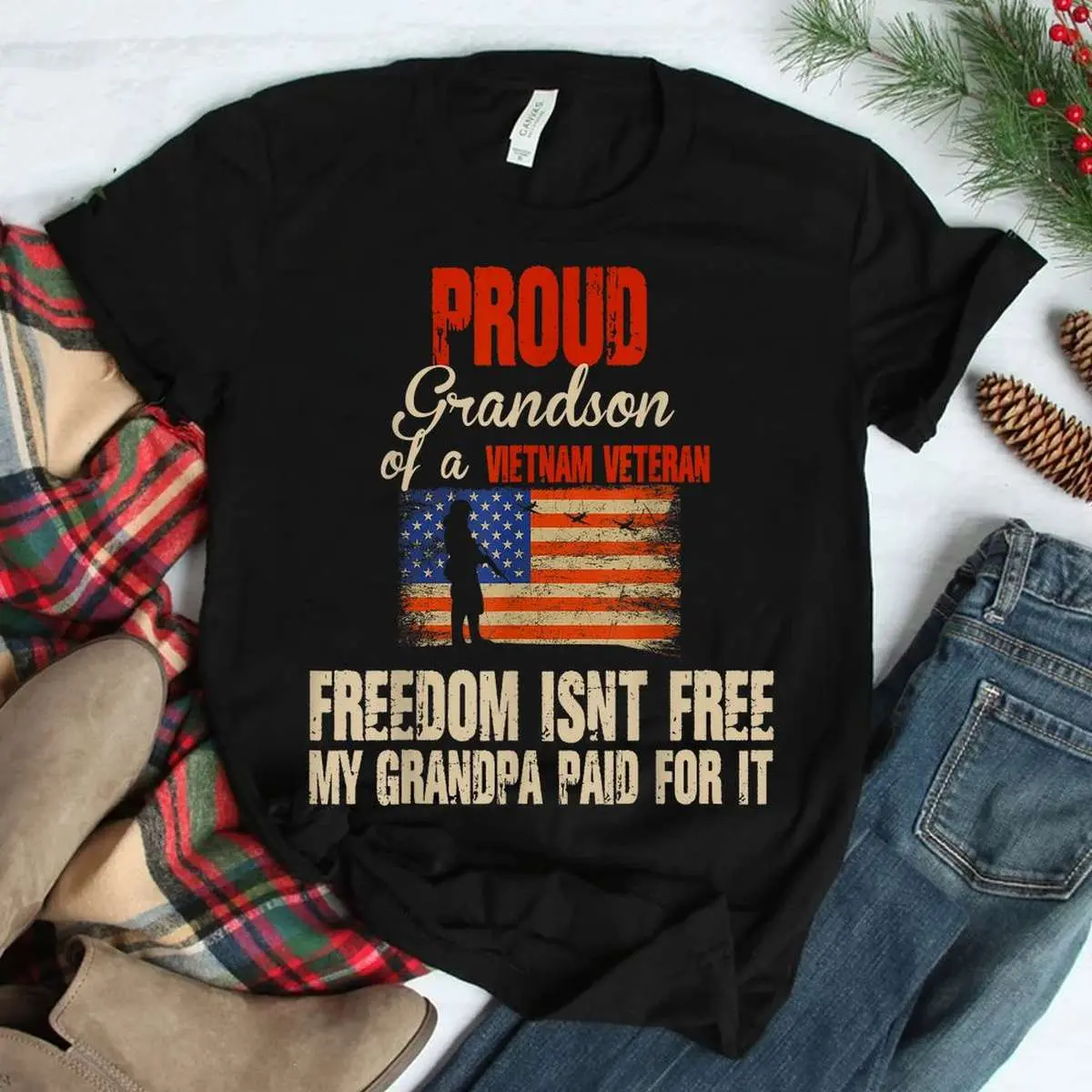 Proud Grandson Vietnam Veteran Flag T Shirt 3 1.jpg