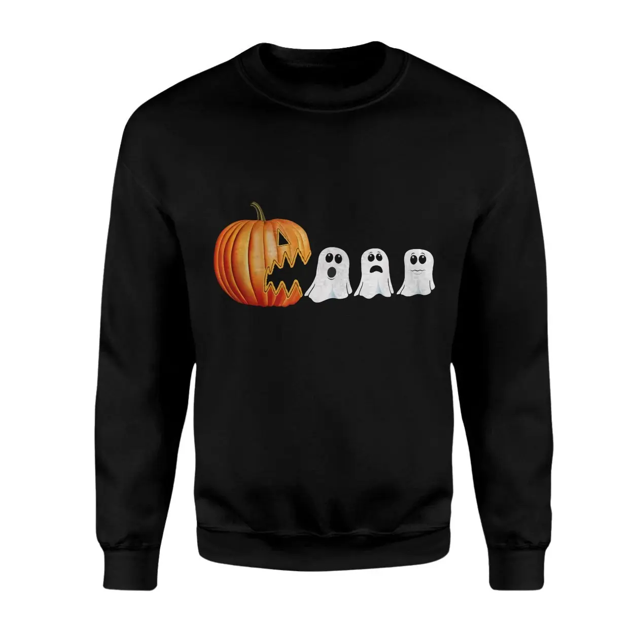 Pumpkin Eating Ghosts Funny Halloween T Shirt 3 1.jpg