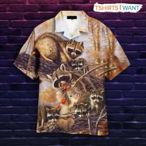Raccoon Hawaiian Shirt Woodland Wildlife Design 1 1.jpg