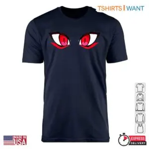 Red Anime Eyes Graphic T Shirt – Bold and Mysterious Anime Inspired Tee 1
