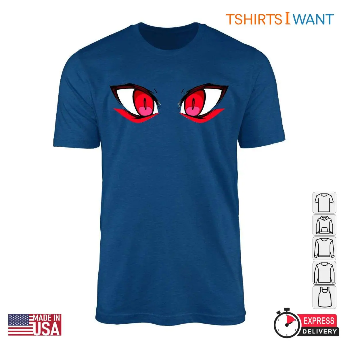 Red Anime Eyes Graphic T Shirt – Bold and Mysterious Anime Inspired Tee 2