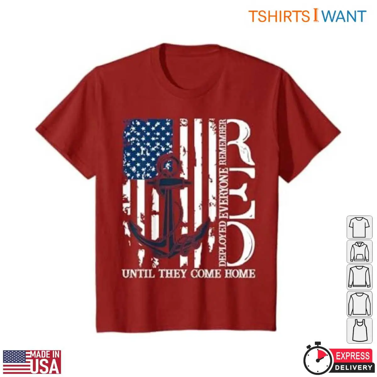 Red Friday Military T-Shirt - Memorial Day Veterans Family 4th Of July with Patriotic American Flag & Anchor Design 4 Red Friday Military Memorial Day Patriotic Flag Design 4 1.jpg