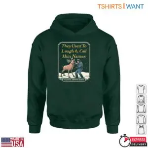 Red Nosed Reindeer T-Shirt - Funny 'They Used To Laugh & Call Him Names' Rudolph Graphic Tee 9 Red Nosed Reindeer T Shirt Laugh Call Him Names Tee 5 1.jpg