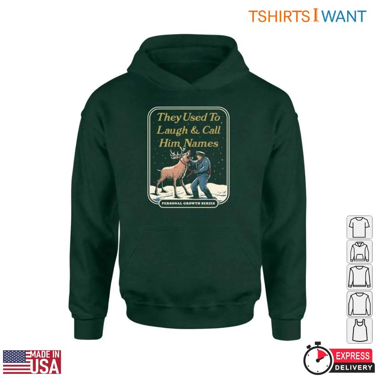 Red Nosed Reindeer T-Shirt - Funny 'They Used To Laugh & Call Him Names' Rudolph Graphic Tee 5 Red Nosed Reindeer T Shirt Laugh Call Him Names Tee 5 1.jpg