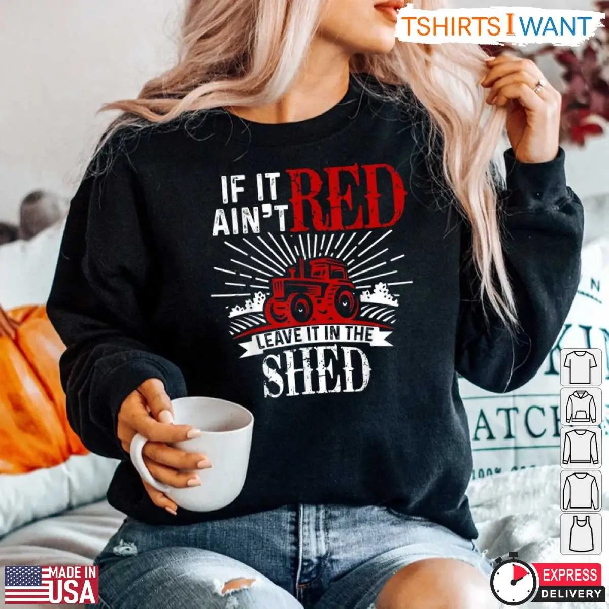 Red Tractor Lover T Shirt Funny Leave It In The Shed Farming Tee 5 1.jpg