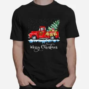 Red Truck Christmas Shirt - Merry Old Fashioned Holiday Design 6 Red Truck Christmas Old Fashioned Design 2 1.jpg