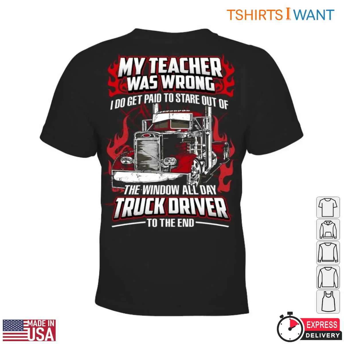 Red Truck Window Gazing Professional T Shirt 2 1.jpg
