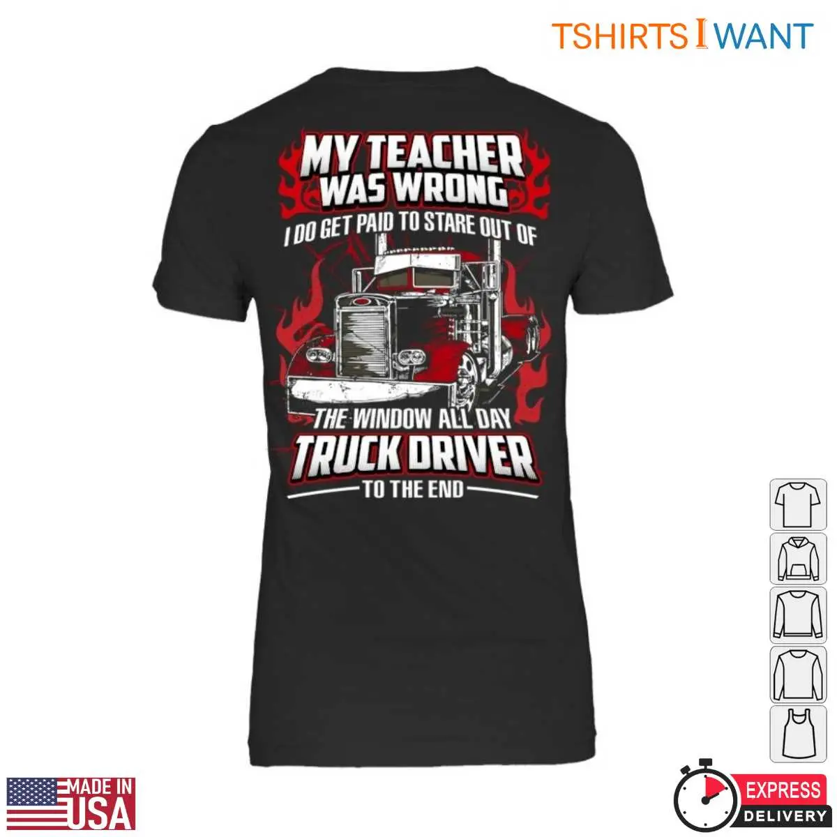 Red Truck Window Gazing Professional T Shirt 3 1.jpg