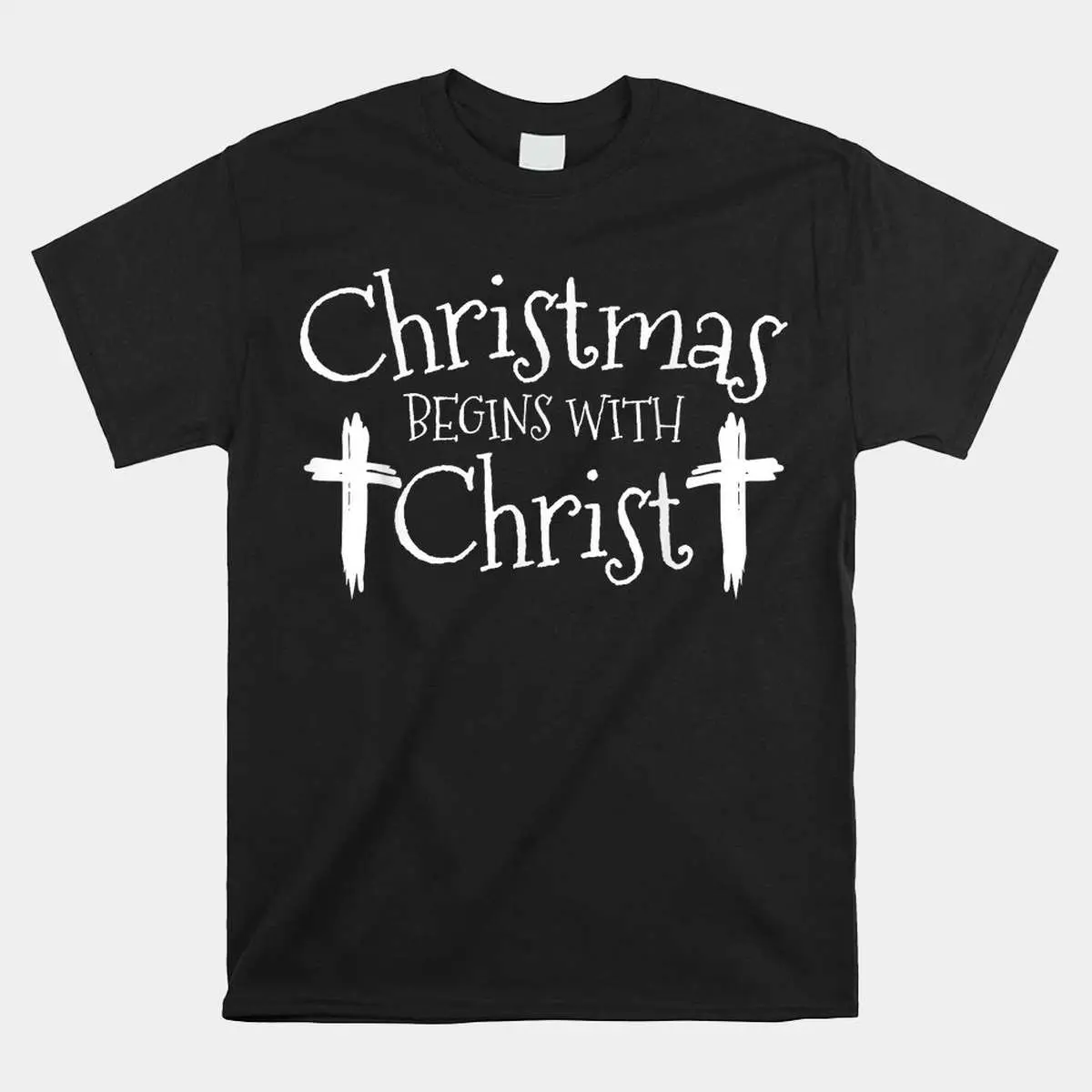 Religious Christmas Shirt - Christmas Begins With Christ Xmas Design 10 Religious Christmas Shirt Christ-Centered Design