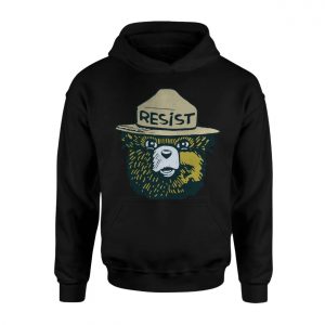 Resist Bear T Shirt E28093 Graphic Tee with Ranger Hat and Protest Message 2.jpg