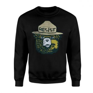 Resist Bear T Shirt E28093 Graphic Tee with Ranger Hat and Protest Message 3.jpg