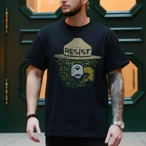 Resist Bear T-Shirt – Graphic Tee with Ranger Hat and Protest Message 10 Resist Bear T Shirt E28093 Graphic Tee with Ranger Hat and Protest Message 4.jpg