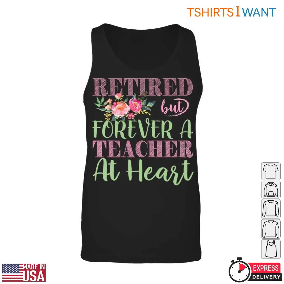 Retired But Forever a Teacher at Heart Floral T Shirt 3 1.jpg