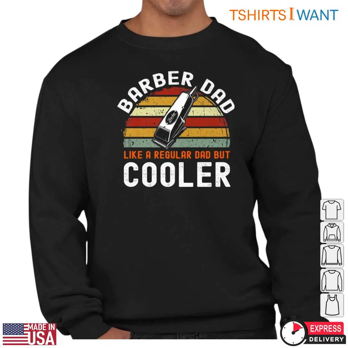 Retro Barber Dad Cooler Barber Life T-Shirt 9 Retro Barber Dad T-Shirt Detail