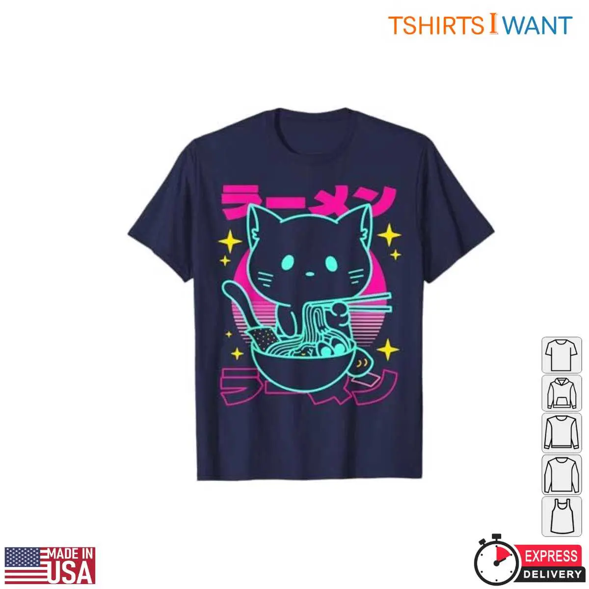 Retro Cat Neon Ramen T Shirt 1 1.jpg