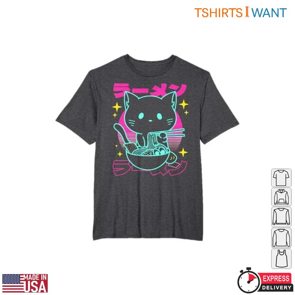 Retro Cat Neon Ramen T Shirt 2 1.jpg