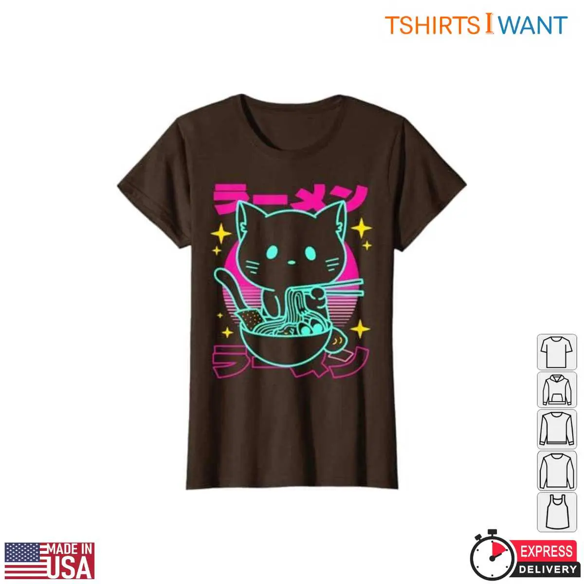 Retro Cat Neon Ramen T Shirt 3 1.jpg