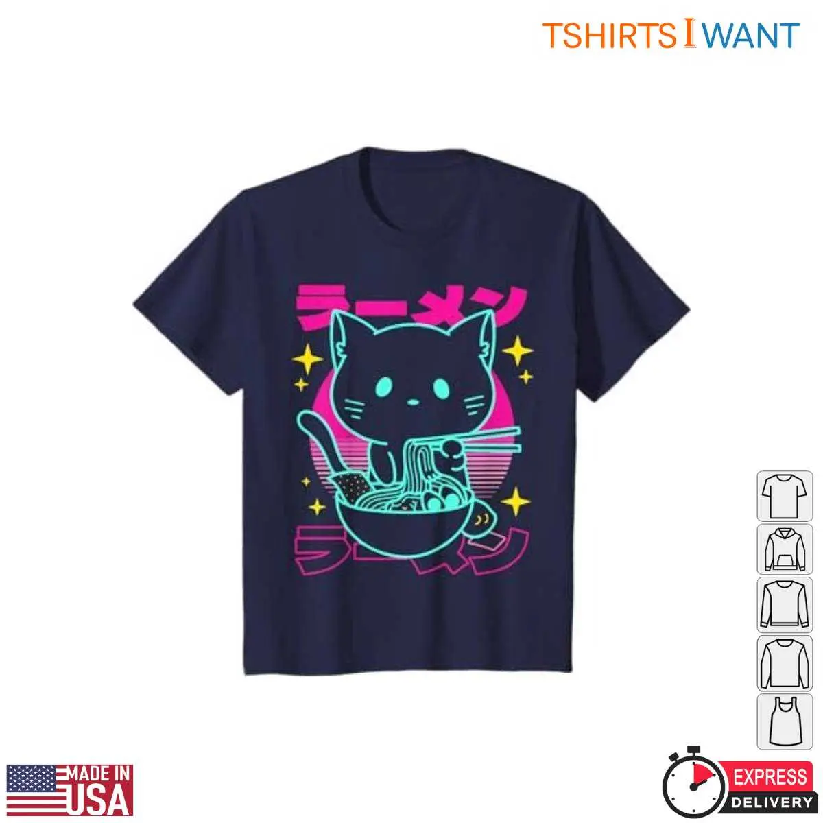 Retro Cat Neon Ramen T Shirt 5 1.jpg