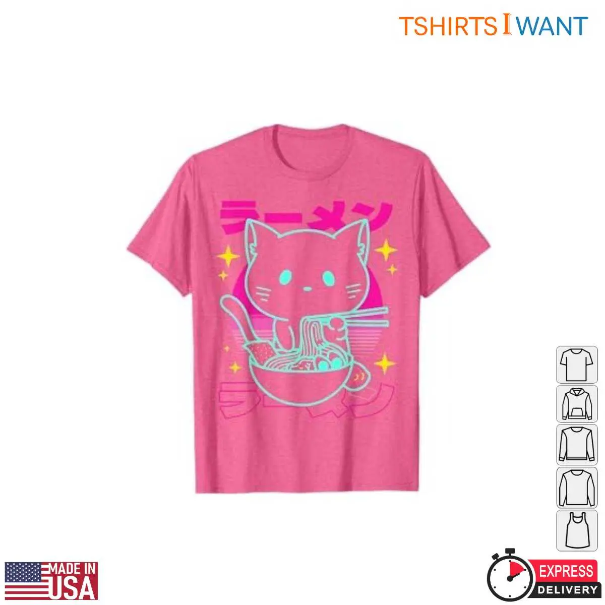 Retro Cat Neon Ramen T Shirt 6 1.jpg