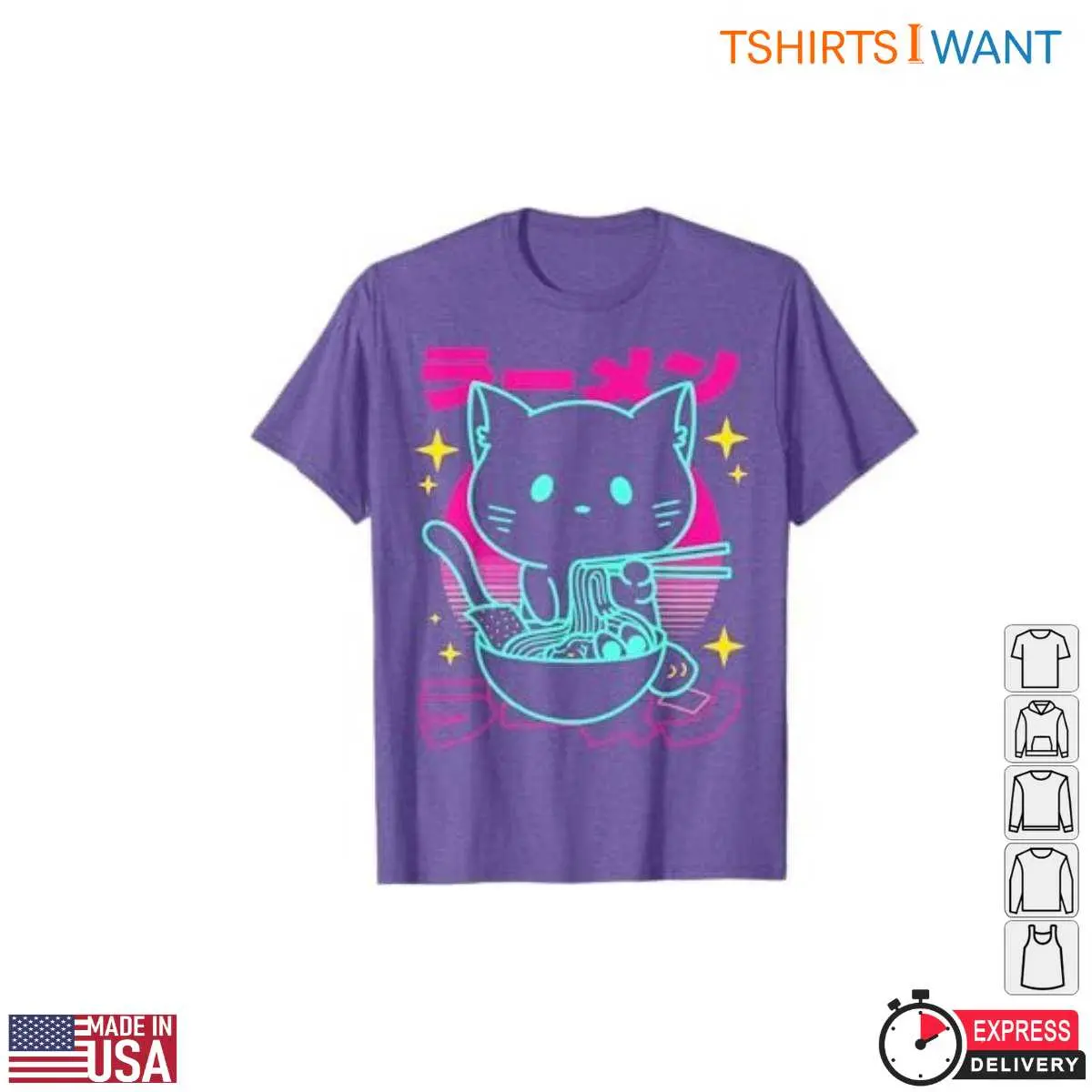 Retro Cat Neon Ramen T Shirt 7 1.jpg