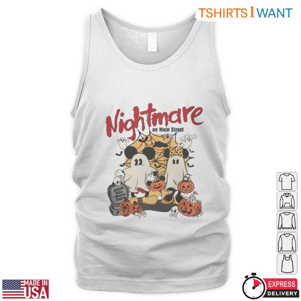 Retro Mickey and Minnie Nightmare on Main Street T Shirt E28093 Halloween Ghost Costume Tee 5.jpg