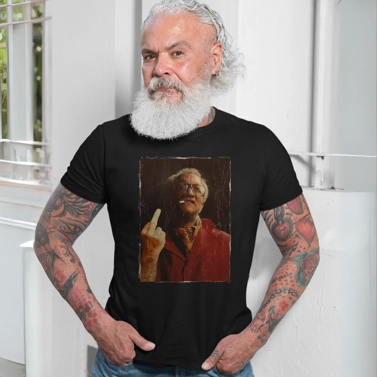 Retro Middle Finger T Shirt E28093 Grunge Style Smoking Rebel Graphic Tee 7.jpg