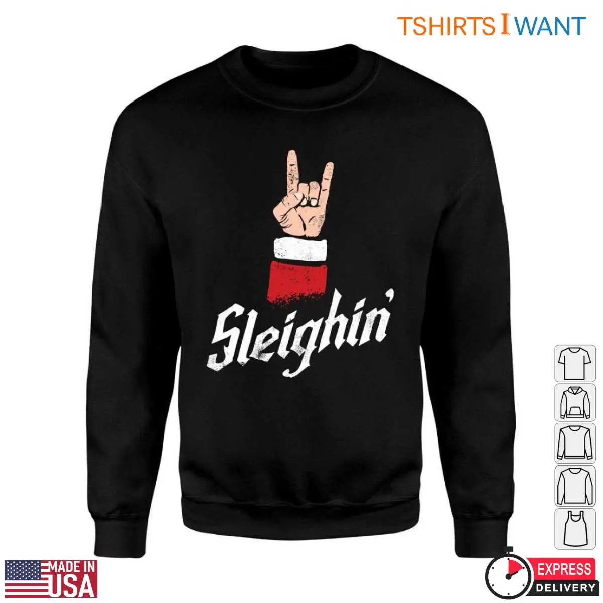Rock On Hand T Shirt Sleighin Through the Holidays 2 1.jpg