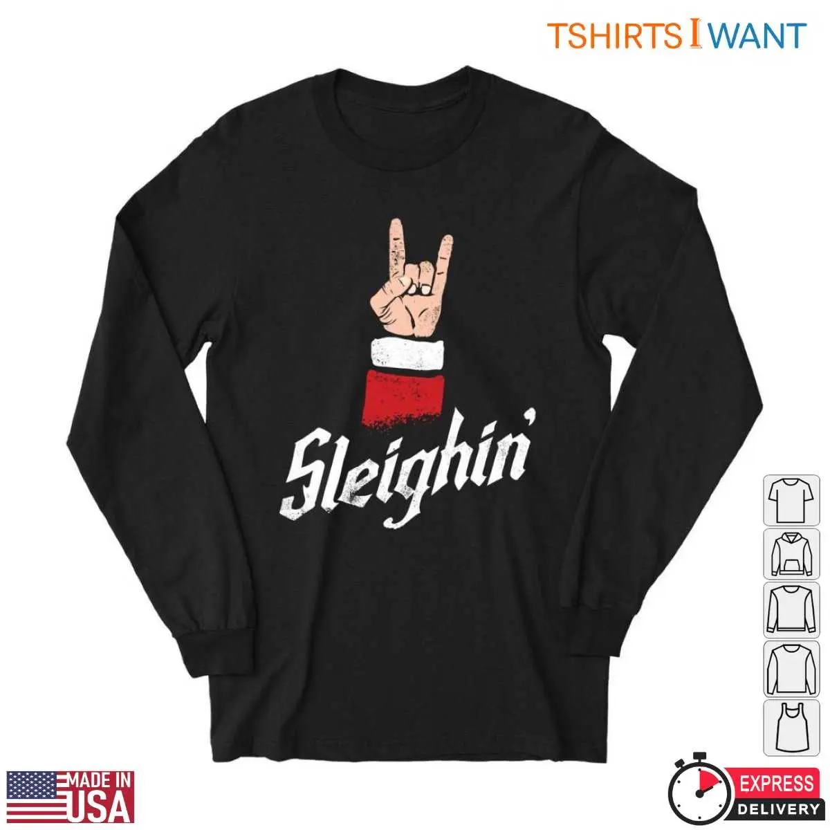 Rock On Hand T Shirt Sleighin Through the Holidays 3 1.jpg