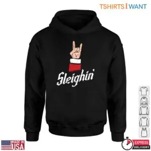 Rock On Hand T-Shirt - Sleighin' Through the Holidays 8 Rock On Hand T Shirt Sleighin Through the Holidays 4 1.jpg