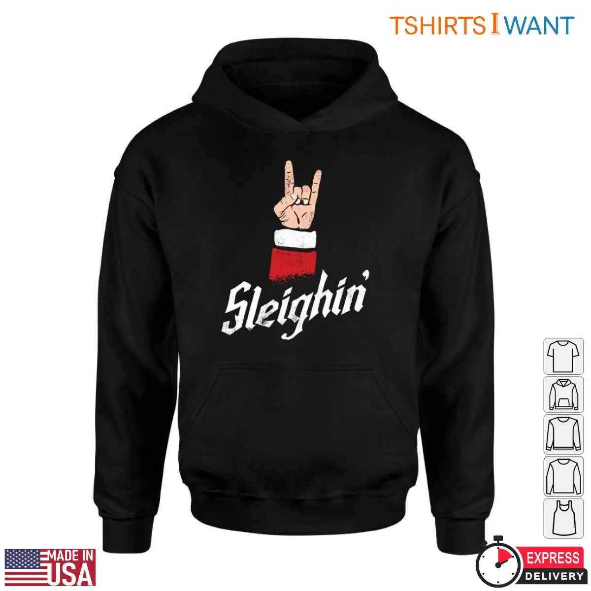 Rock On Hand T Shirt Sleighin Through the Holidays 4 1.jpg