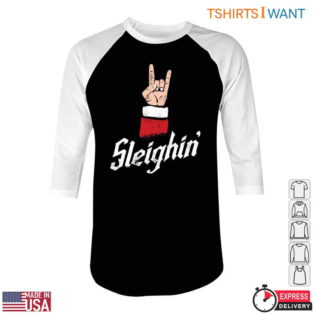 Rock On Hand T Shirt Sleighin Through the Holidays 5 1.jpg
