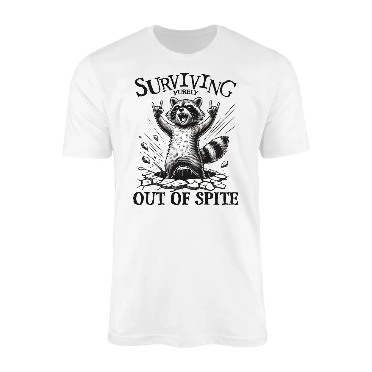 Rock On Raccoon Funny Punk Animal Graphic T Shirt 1 1.jpg
