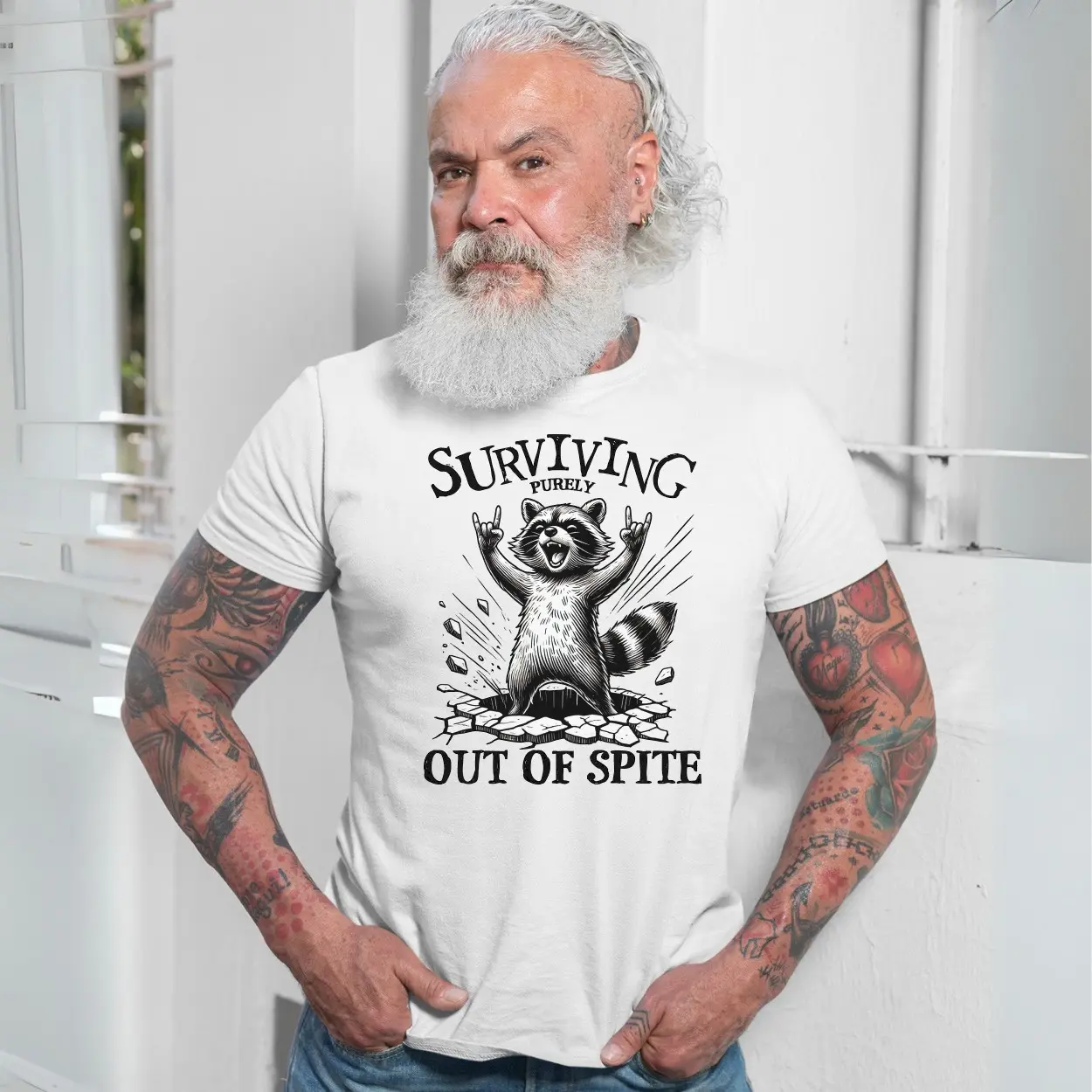 Rock On Raccoon Funny Punk Animal Graphic T Shirt 7 1.jpg