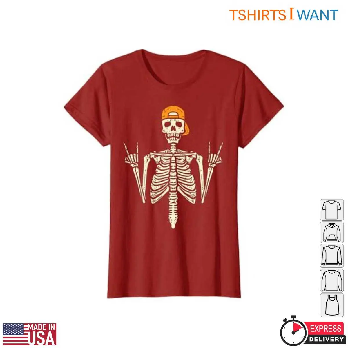 Rocker Skeleton Skater Skull Cap T Shirt 3 1.jpg