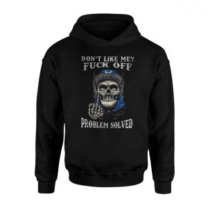 Rude Skeleton Middle Finger Tee E28093 Savage Attitude Problem Solved Shirt 2.jpg
