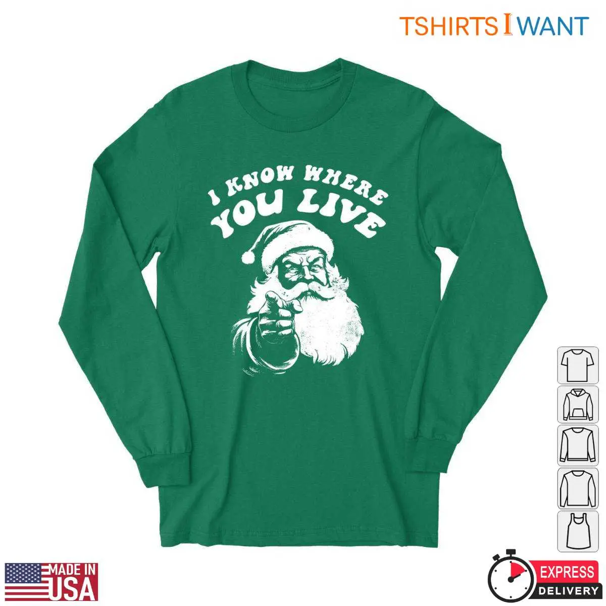 Santa Claus Funny Santa Claus Funny T Shirt I Know Where You Live 2 1.jpg