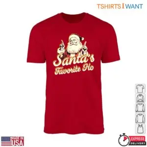 Santa Graphic T Shirt Santas Favorite Ho Funny Christmas 1 1.jpg
