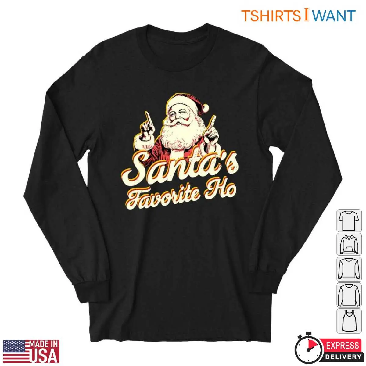 Santa Graphic T Shirt Santas Favorite Ho Funny Christmas 2 1.jpg