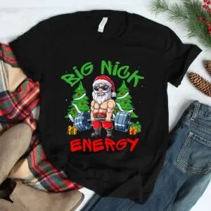 Santa Gym Fitness Christmas Shirt - Big Nick Energy Weightlifting Humor 7 Santa Gym Christmas Weightlifting Shirt 3 1.jpg