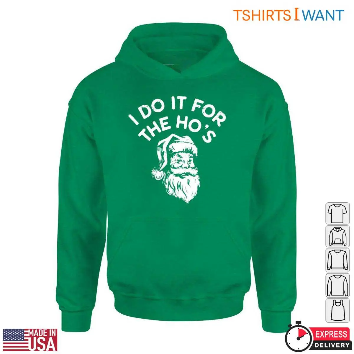 Santa Humor T Shirt E28093 I Do It For The Hos Christmas Tee 3.jpg