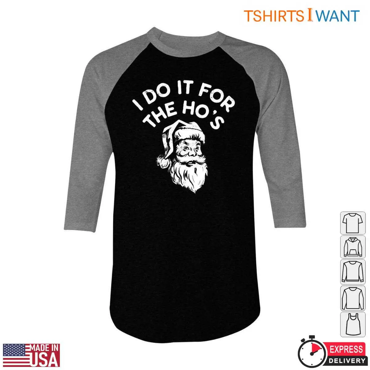Santa Humor T Shirt E28093 I Do It For The Hos Christmas Tee 5.jpg