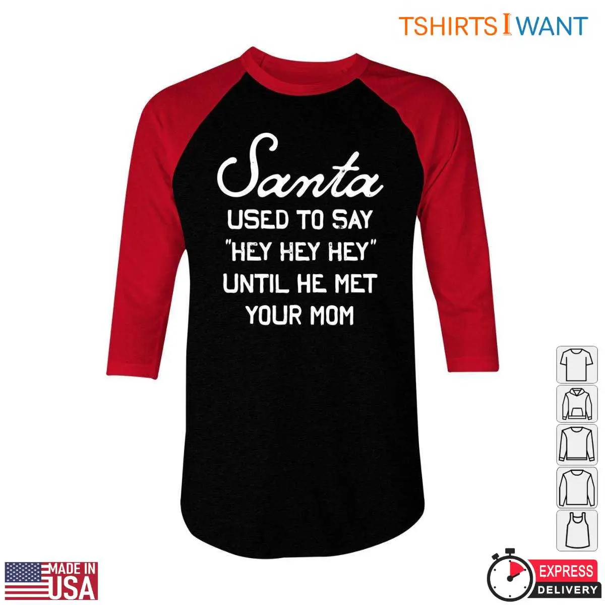 Santa Joke T Shirt E28093 Say Hey Hey Hey Funny Holiday Design 5.jpg