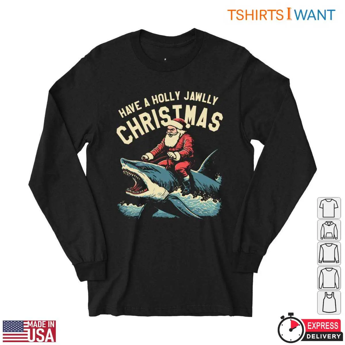 Santa Shark T Shirt Have a Holly Jaws Christmas 2 1.jpg