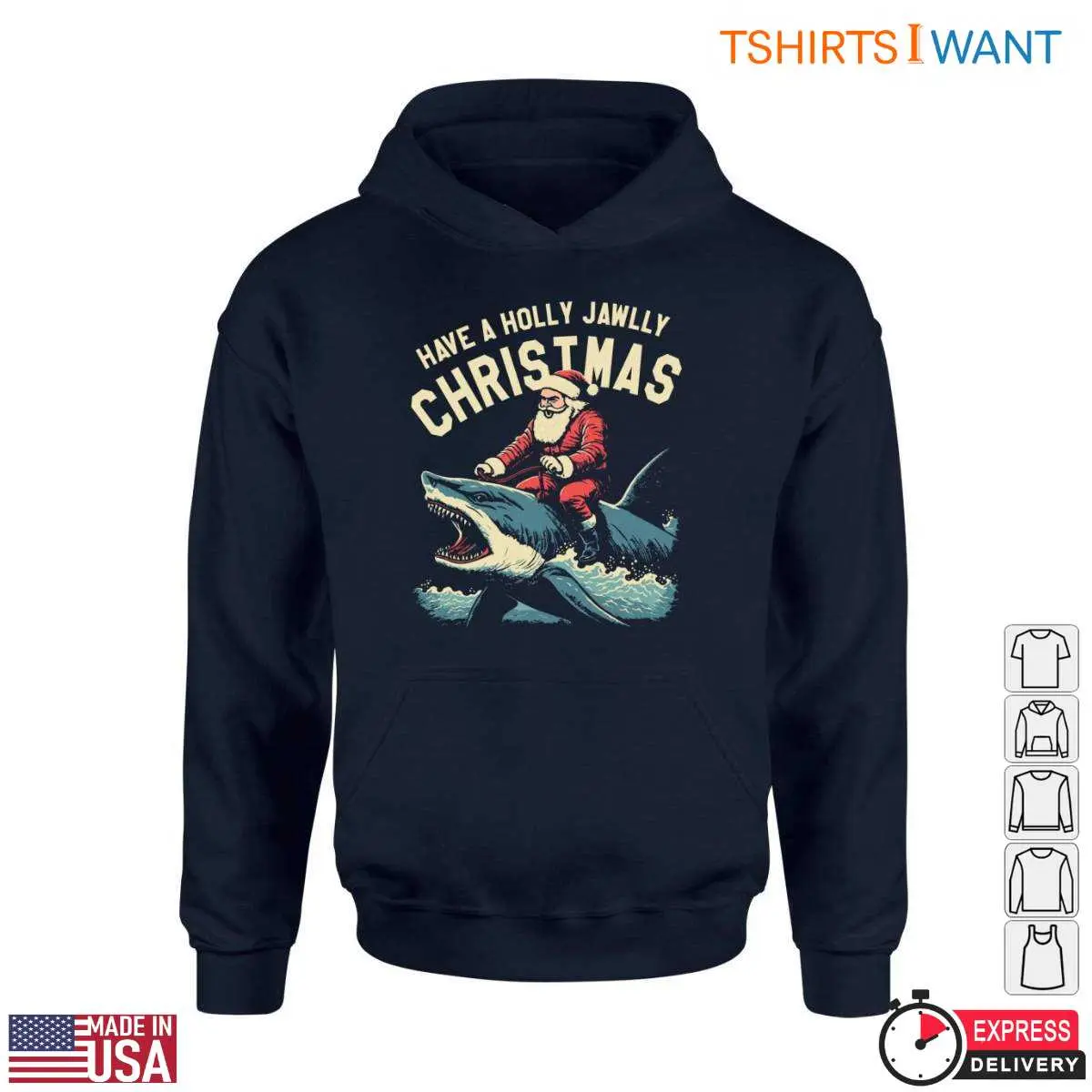 Santa Shark T Shirt Have a Holly Jaws Christmas 4 1.jpg