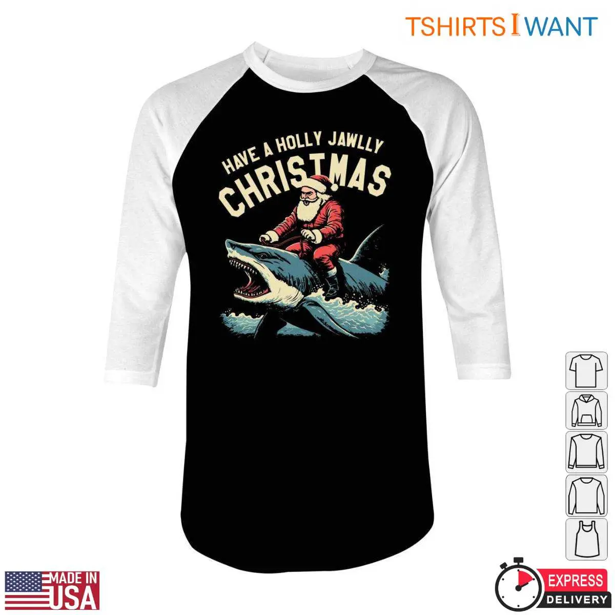 Santa Shark T Shirt Have a Holly Jaws Christmas 5 1.jpg