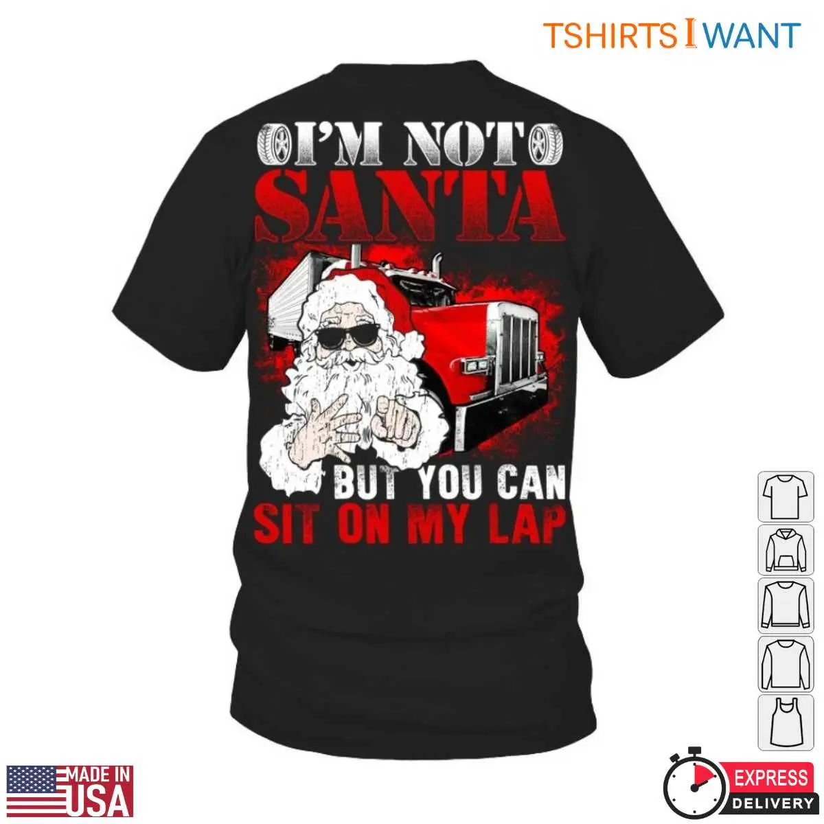 Santa Sit On My Lap Trucker T-Shirt 12 Santa Sit On My Lap Trucker T-Shirt Front View